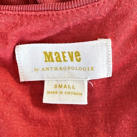 Anthropologie Maeve burn orange soft stretchy jersey knit Surplice Nora dress - Picture 5 of 6